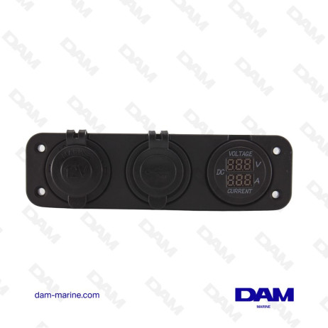 CIGARETTE LIGHTER/VOLTMETER/AMPEMETER/DOUBLE USB SOCKET -14.517.28