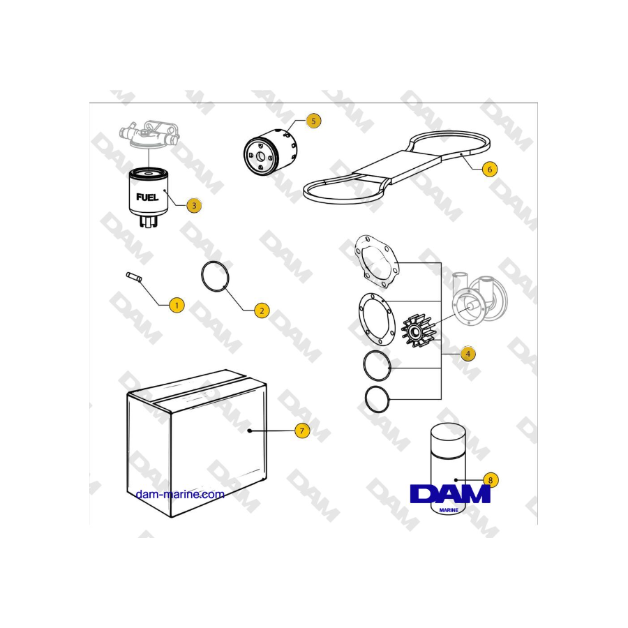 Vetus M2.02 / M2.04 / M2.06 / M2.C5 / M2.D5 - Service parts