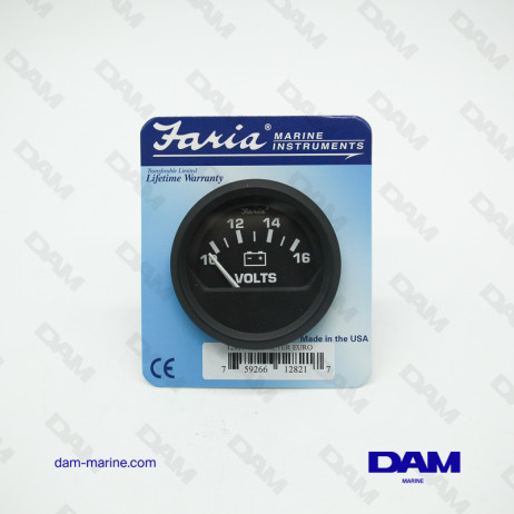 BLACK VOLTMETER CHARGE INDICATOR 10 - 16 VOLTS