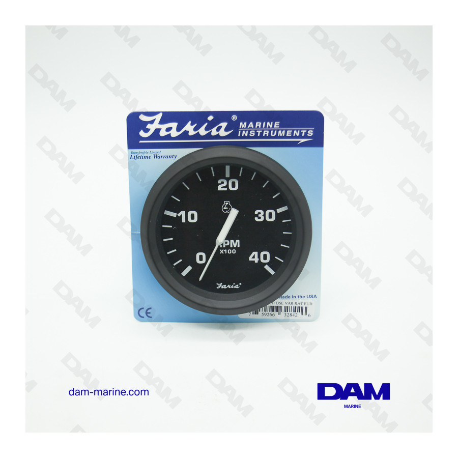 BLACK DIESEL TACHOMETER 0-4000 RPM