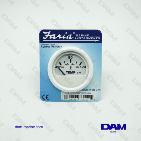 WATER TEMPERATURE GAUGE WHITE F-C°