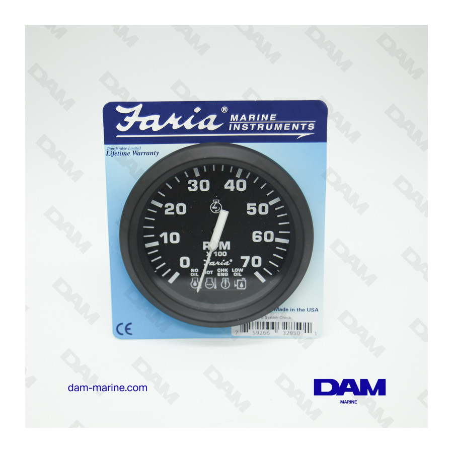 TACHOMETER BLACK SYSTEM CHECK BRP 0-7000 TRS