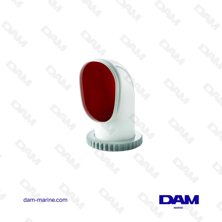 MANCHE À AIR TYPE CHINOOK SILICONE INTÉRIEUR ROUGE DIAM 100 MM AVEC CERCLAGE ET