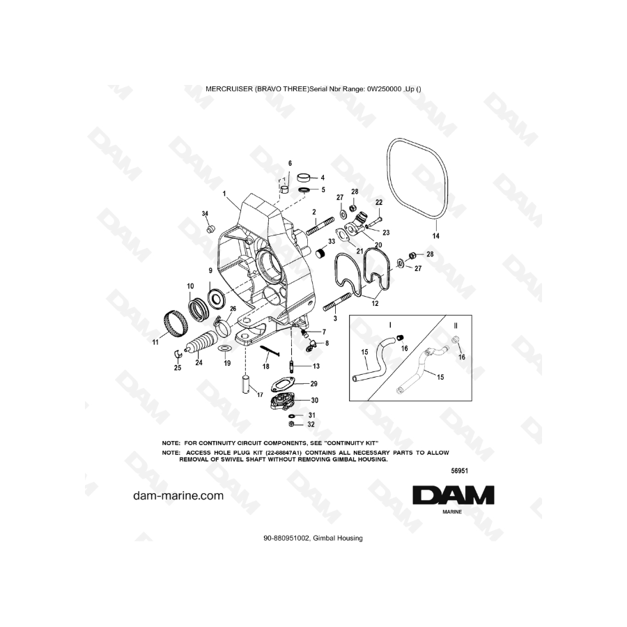 Vue éclatée Platine extérieure Mercruiser Bravo 3 (III)