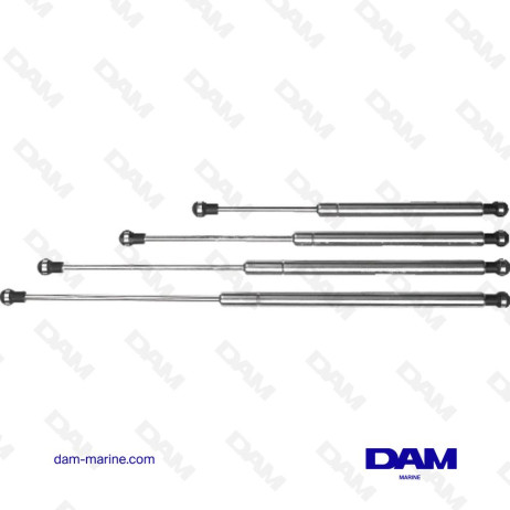 VÉRIN À GAZ, ACIER INOXYDABLE AISI 316, 180 - 254 MM, Y INCLUS RACCORDS