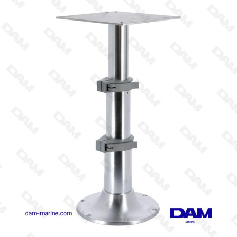 PIED DE TABLE, ALUMINIUM ANODISÉ ET POLI. RÉGLAGE DE HAUTEUR ASSISTÉ PAR VERIN G