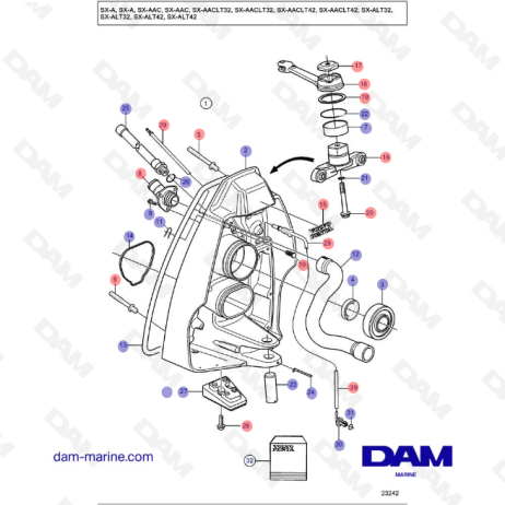 Platine extérieure Embase Volvo Penta SX-A