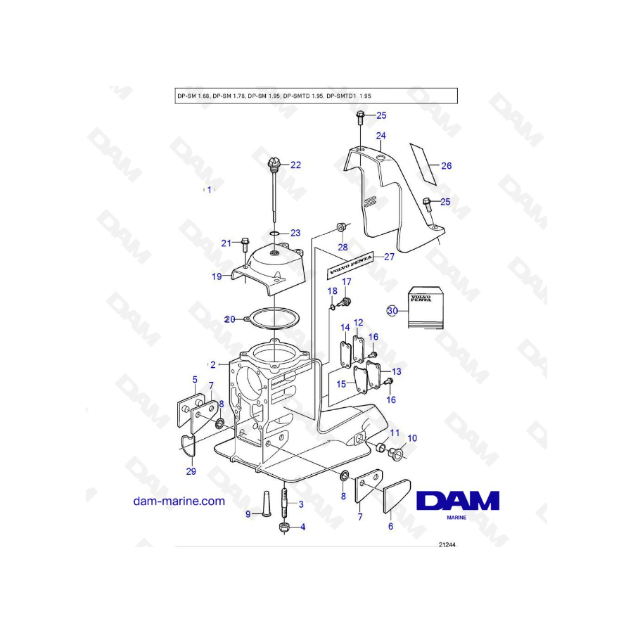 Vue éclatée Gear Housing Volvo Penta DP-SM