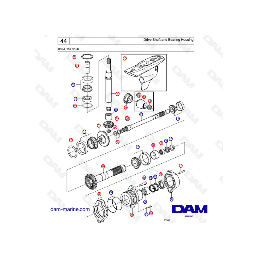 Drive Shaft and Bearing Housing DPH-A, TSK DPH-B