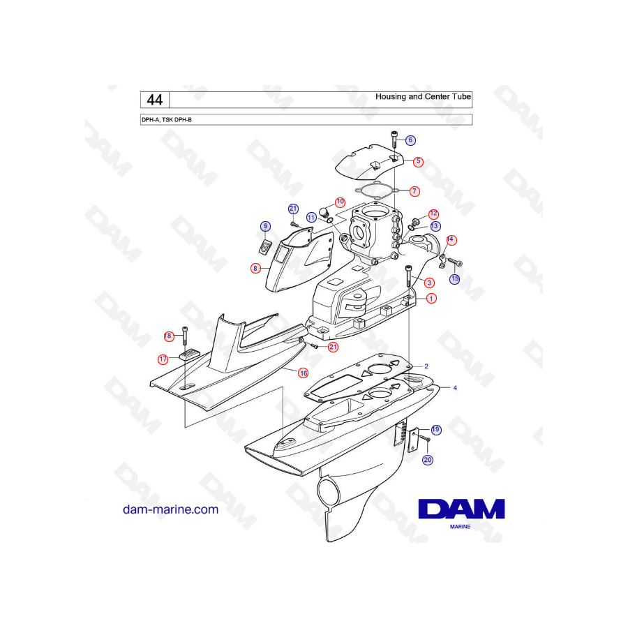 Housing and Center Tube DPH-A / TSK DPH-B