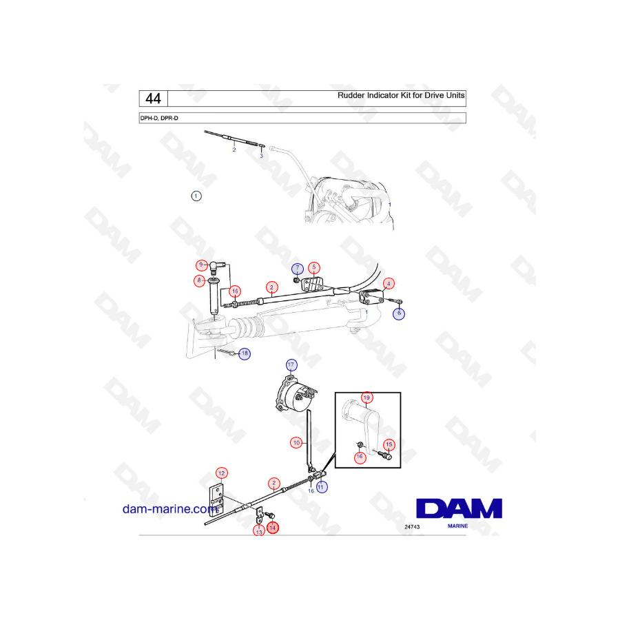 DPH-D, DPR-D Rudder indicator kit for drive units