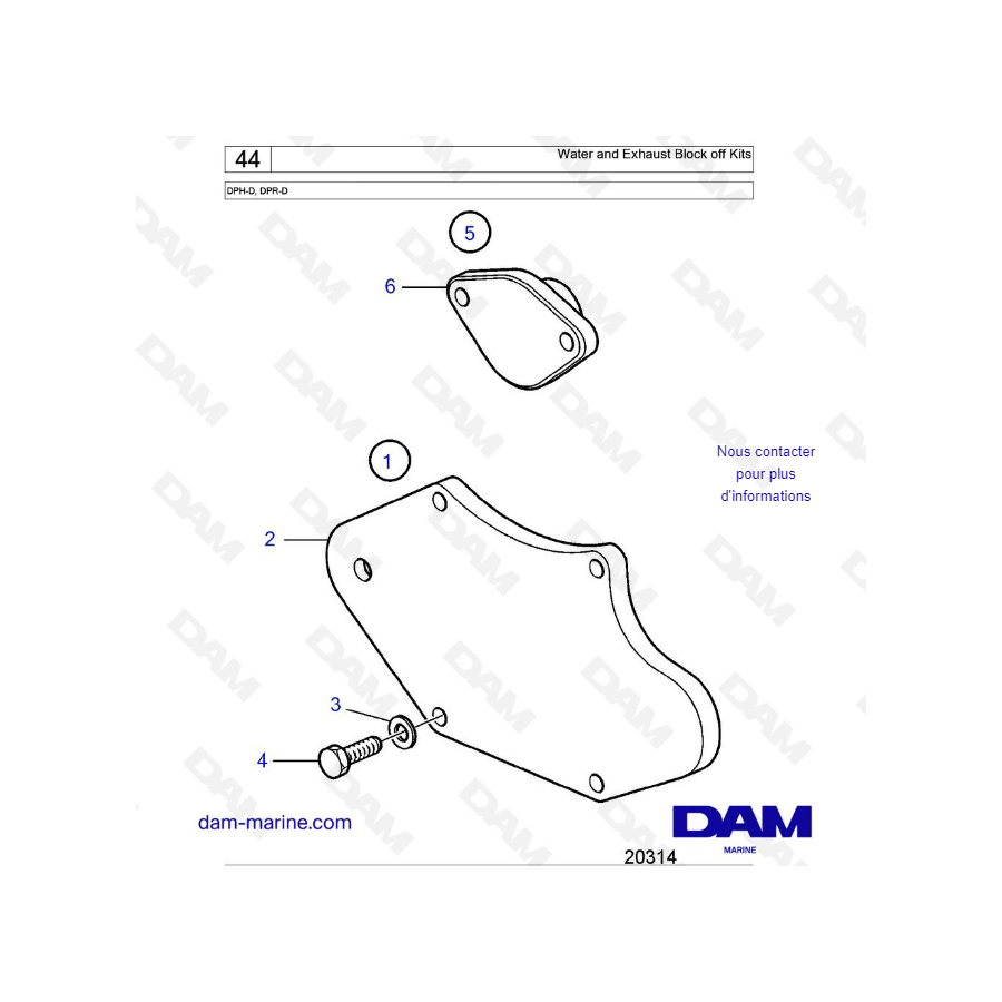 DPH-D, DPR-D Water and Exhaust Block off kits