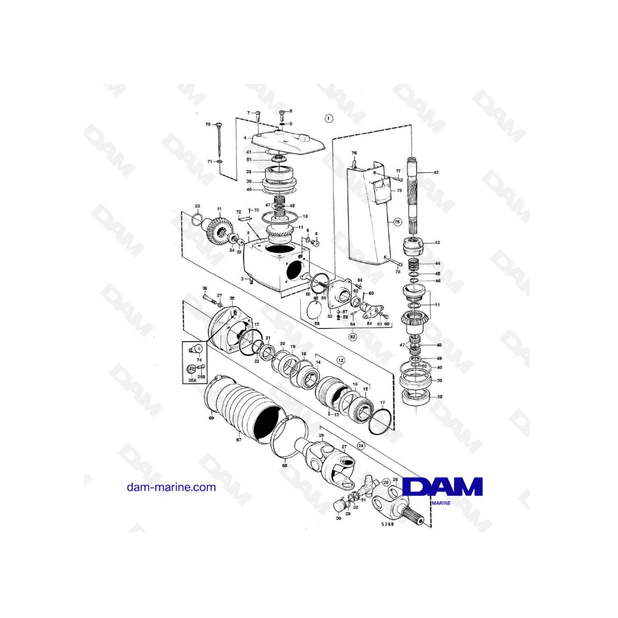 Haut d'embase Volvo Penta 280, 290DP