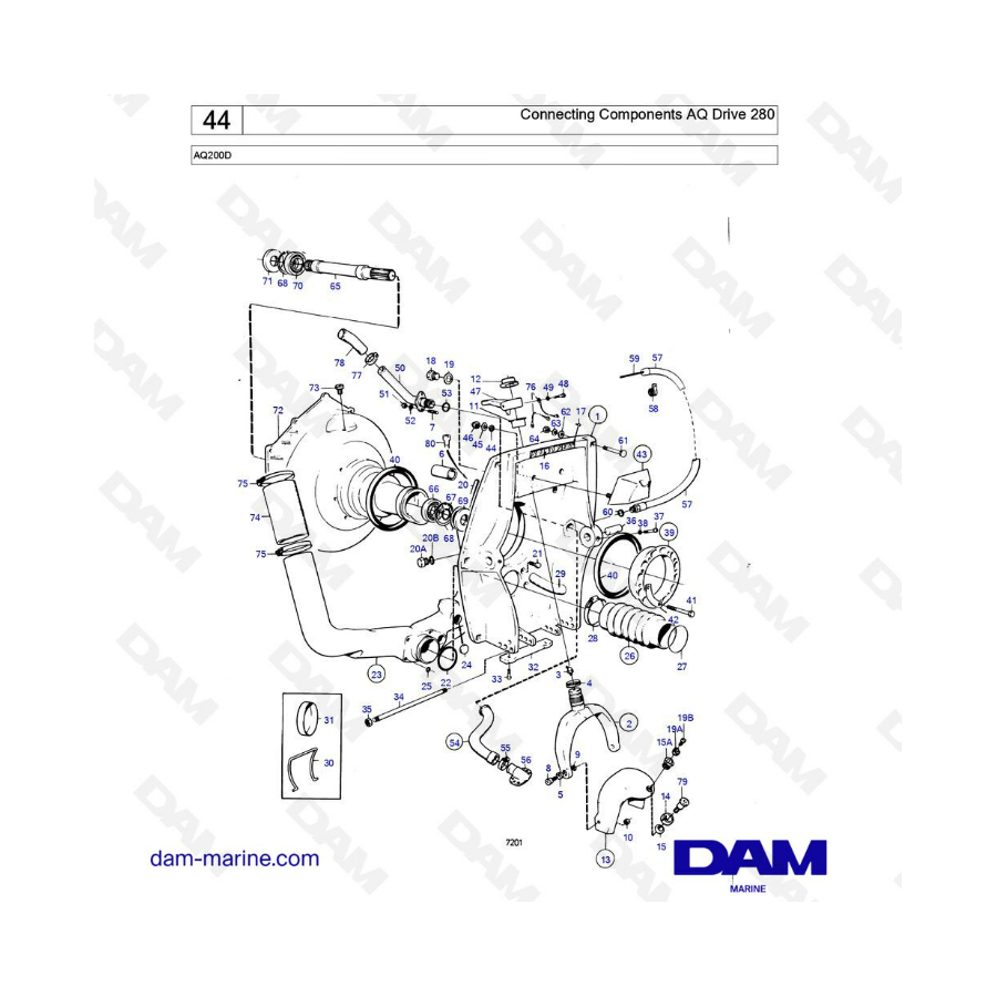 Fourche de direction Volvo Penta 280 / 290DP