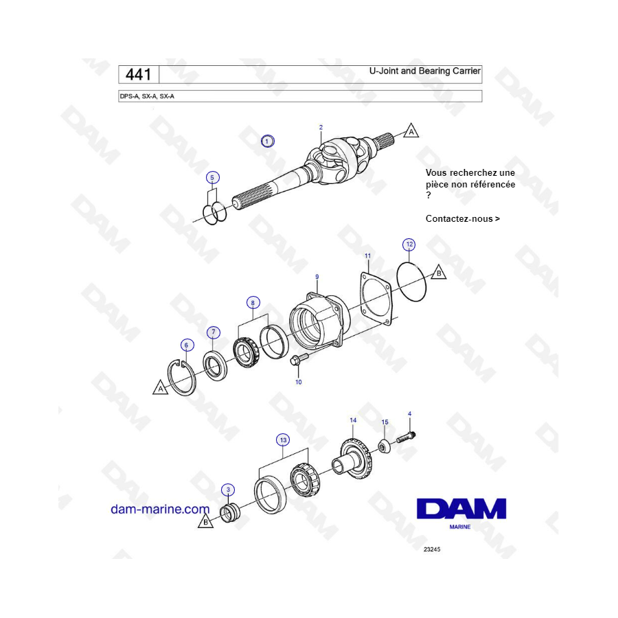 DPS-A, SX-A, U-Joint and Bearing Carrier