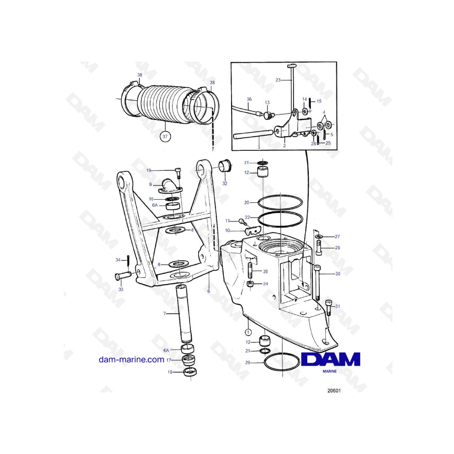 Intermediate exploded view of DP-E base