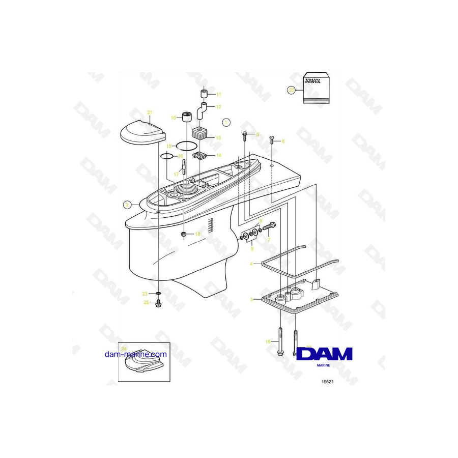 Exploded view Lower base SX-M