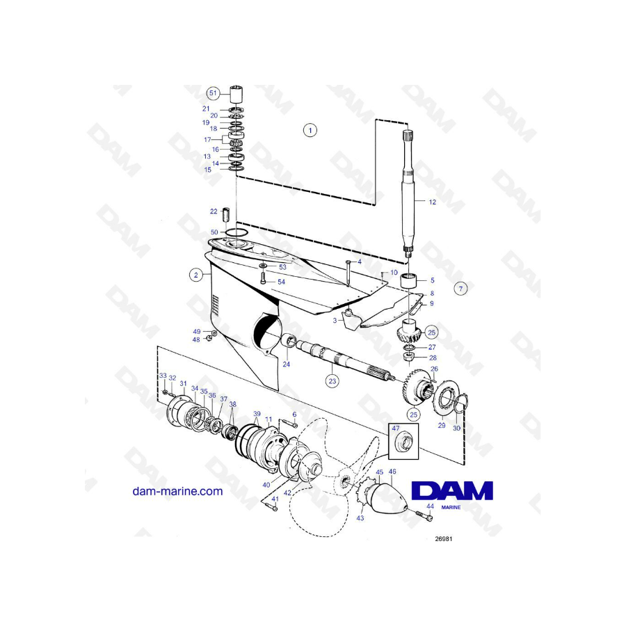 280 - 280T lower base exploded view