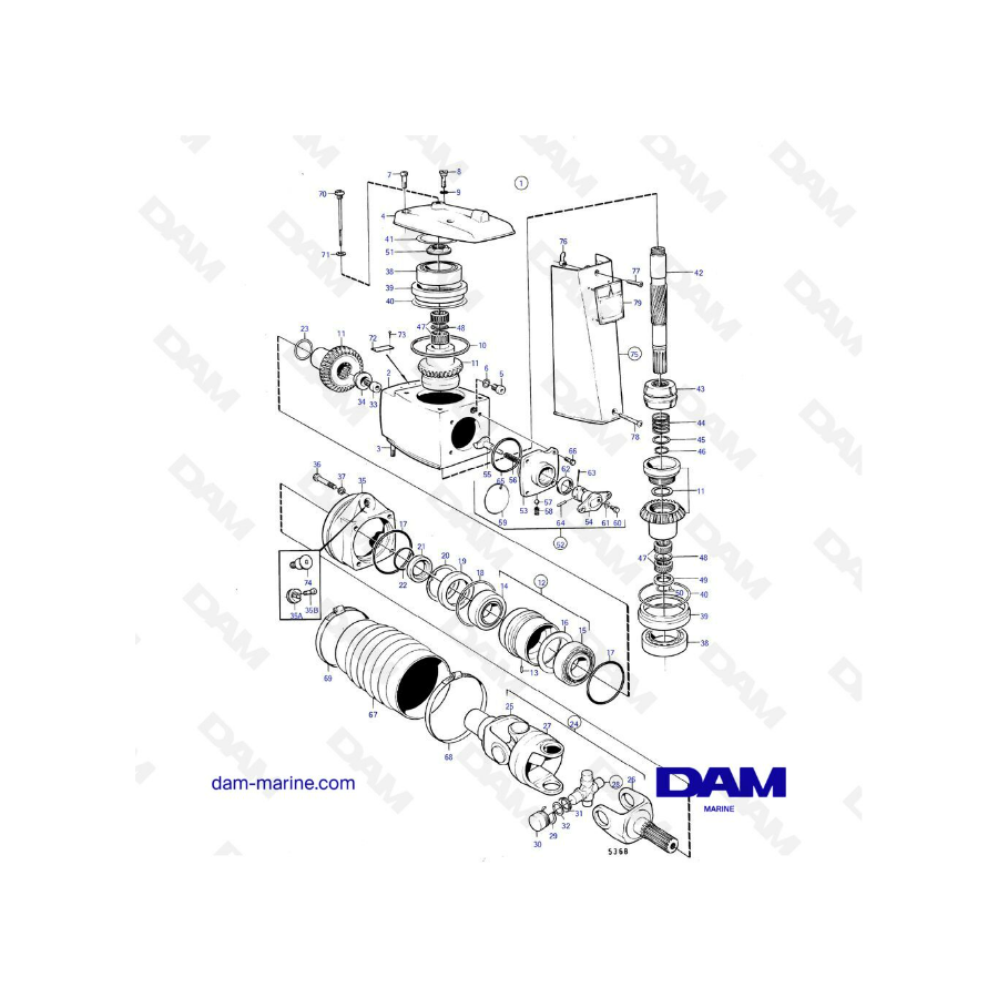 Exploded view Top of base 280-280T