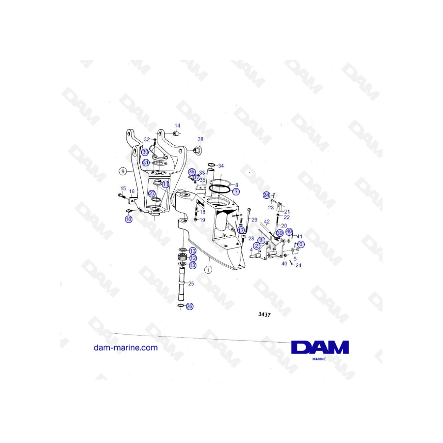 Intermediate exploded view of Volvo 280T base