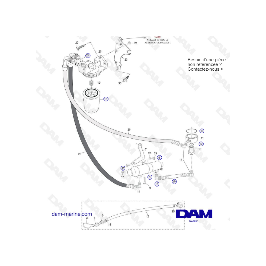 Remote oil filter components