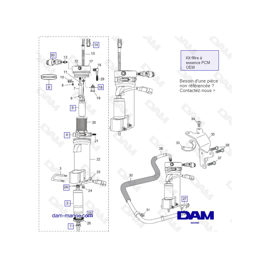 Celda de control de combustible PCM H5/H6 (FCC) Vista despiezada