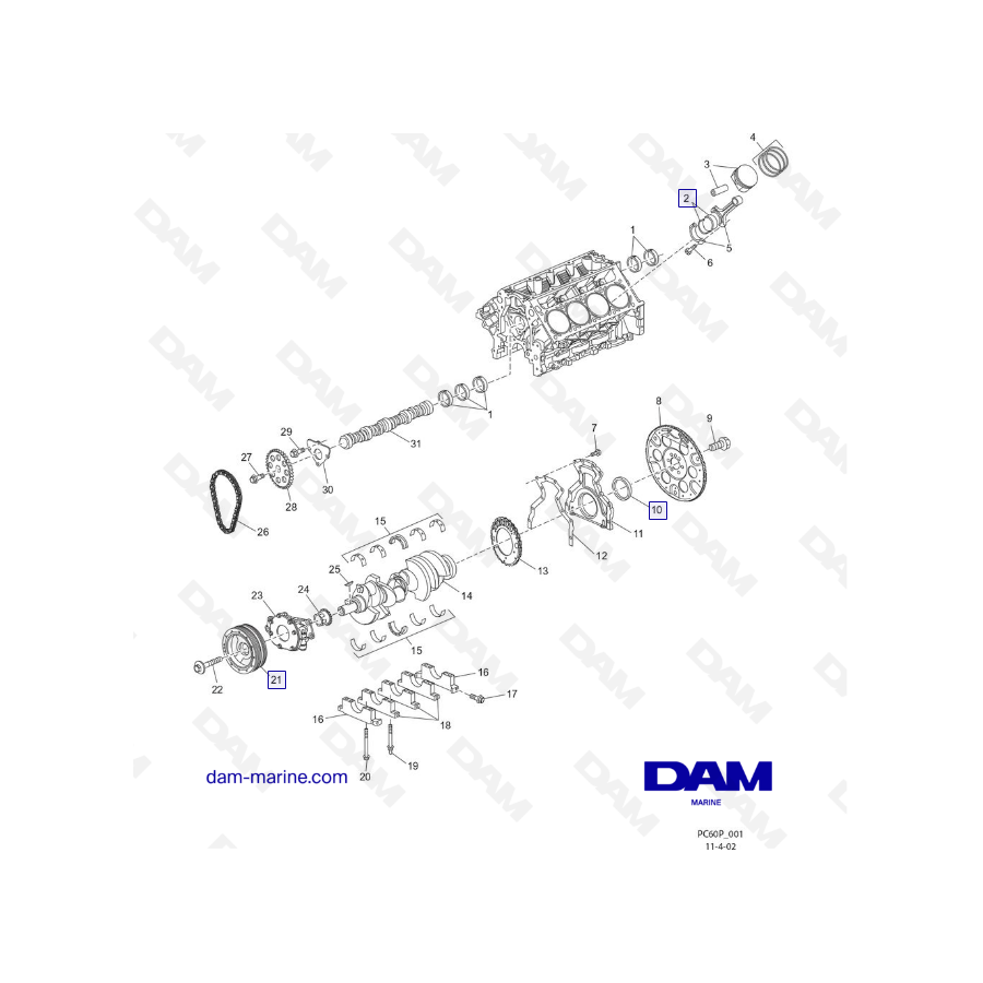 PCM ZR6 03-05 Conjunto de bloque de cilindros