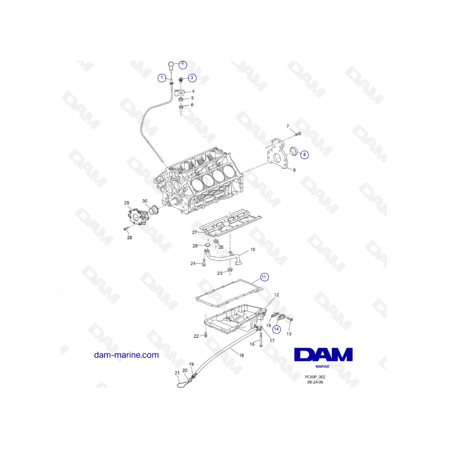 PCM ZR6 03-05 Cárter de aceite y conjunto de aceite