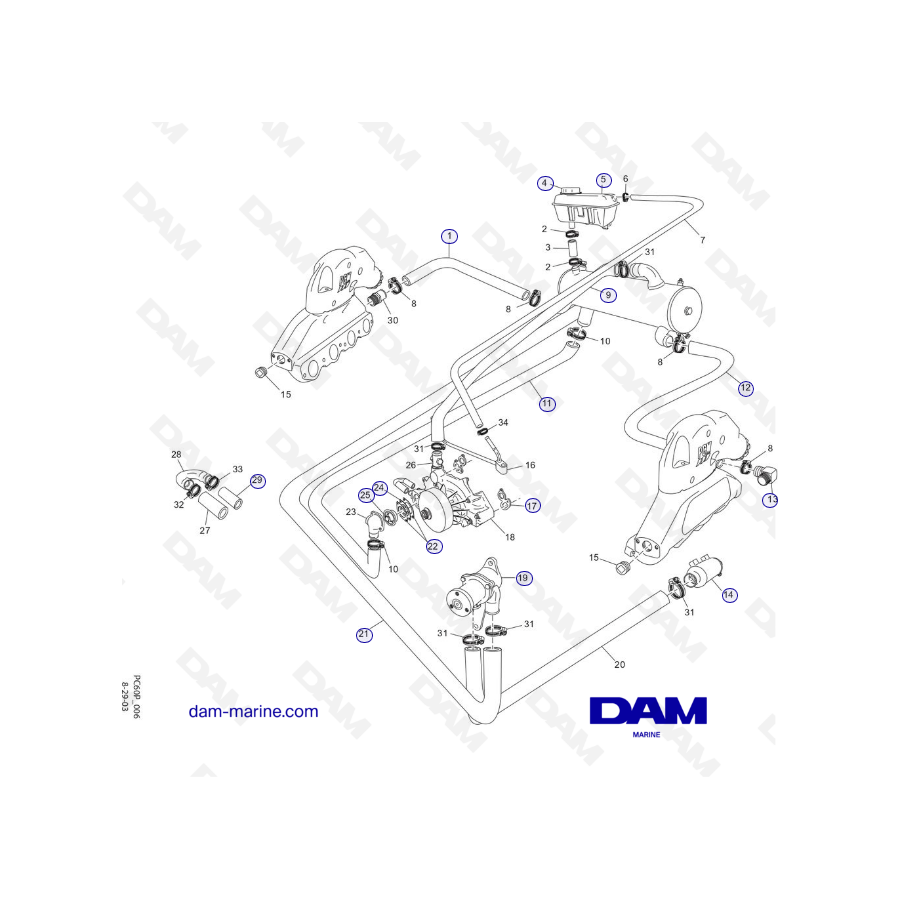 PCM ZR6 03-05 Sistema de refrigeración por agua dulce