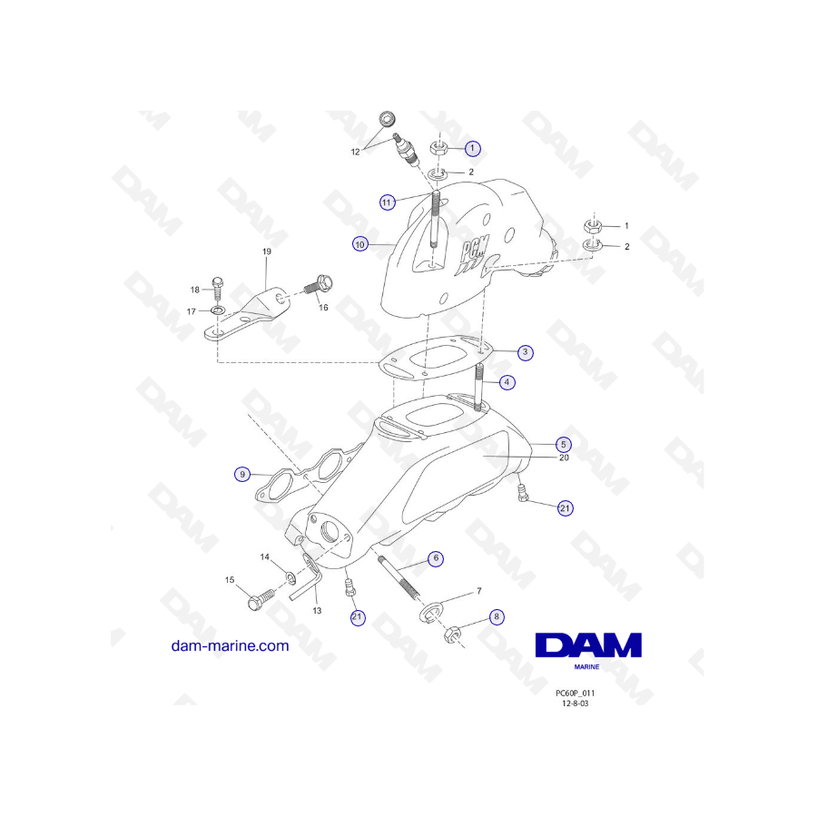 PCM ZR6 03-05 - Colector de escape