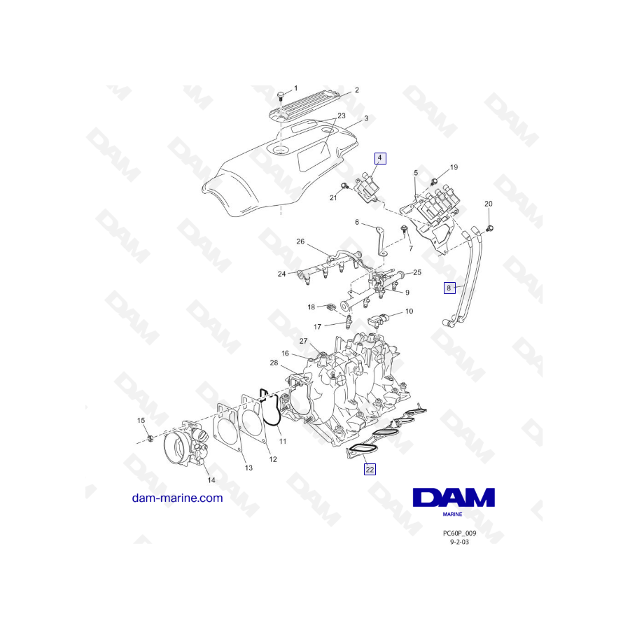 Componentes del múltiple de admisión PCM ZR6 03-05