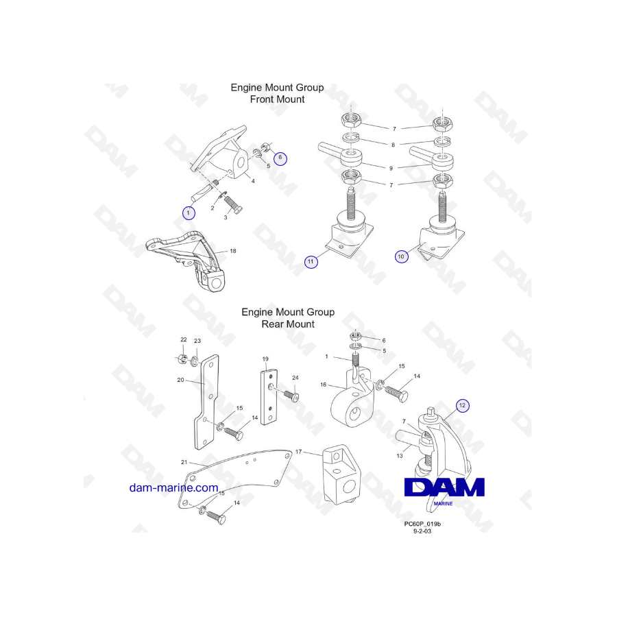 PCM ZR6 03-05 Engine and Transmission Mounts