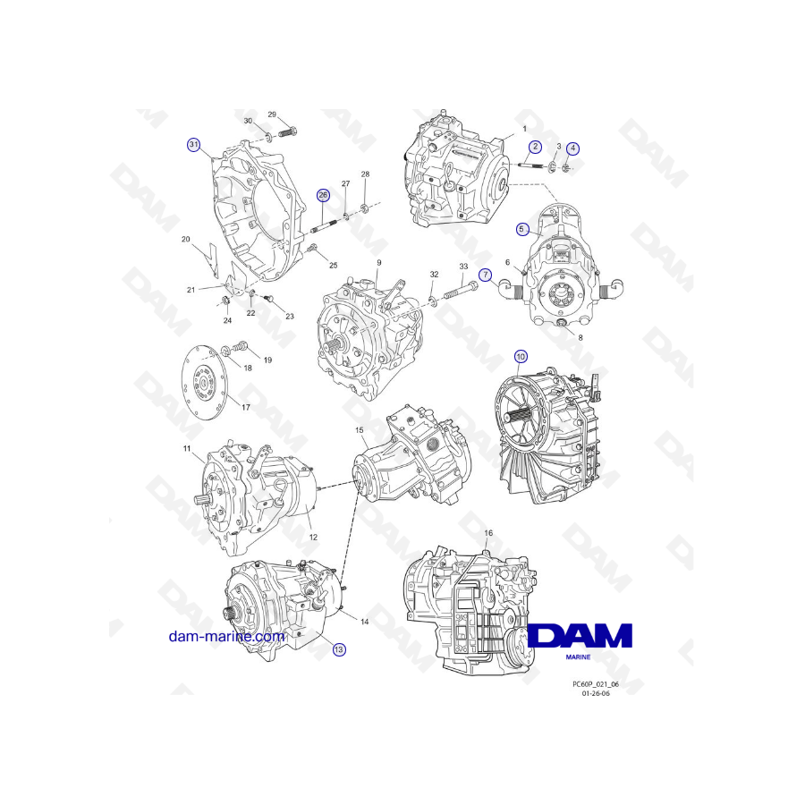 PCM ZR6 03-05 Bell Housing Assembly