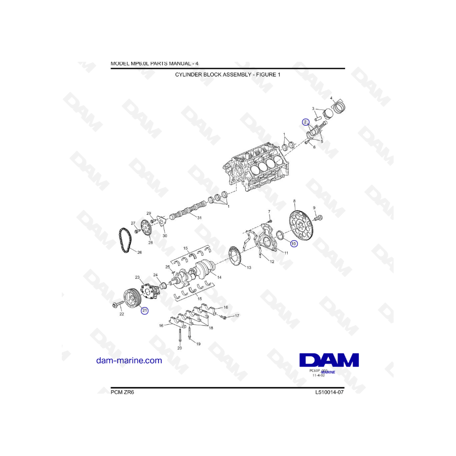 PCM ZR6 07 Conjunto de bloque de cilindros