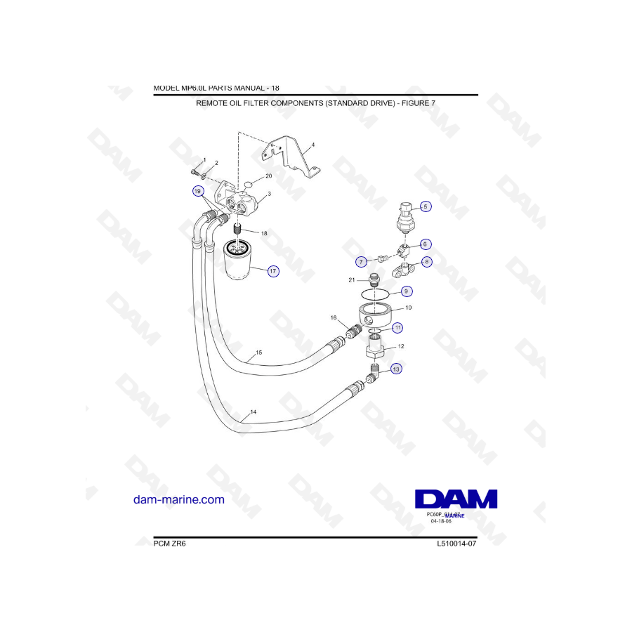 PCM ZR6 07 - Remote oil filter 