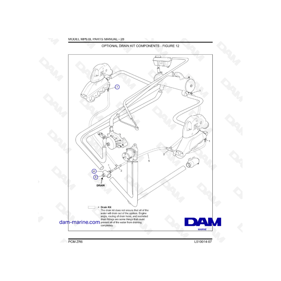 PCM ZR6 07 - Kit de drenaje opcional