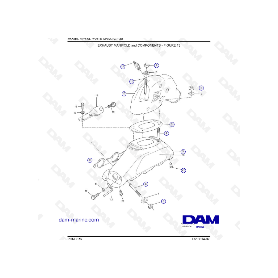 PCM ZR6 07 - Colector de escape