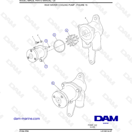 PCM ZR6 07 - Bomba de refrigeración de agua salada