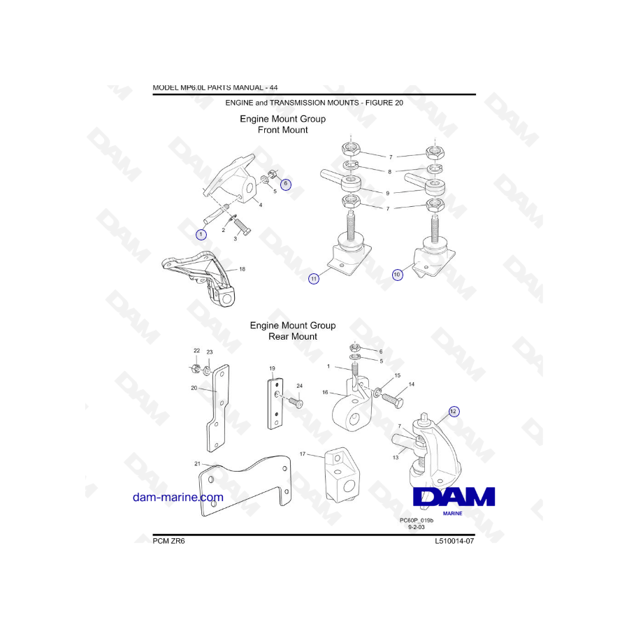 PCM ZR6 07 - Engine and Transmission mounts