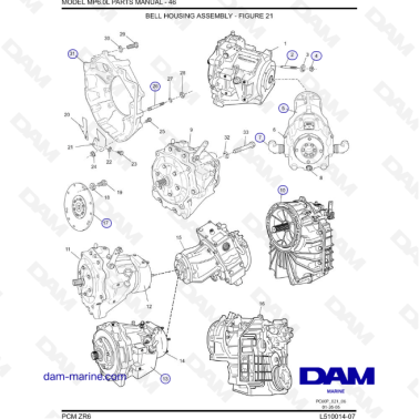 PCM ZR6 07 - Bell housing Assembly - DAM Marine