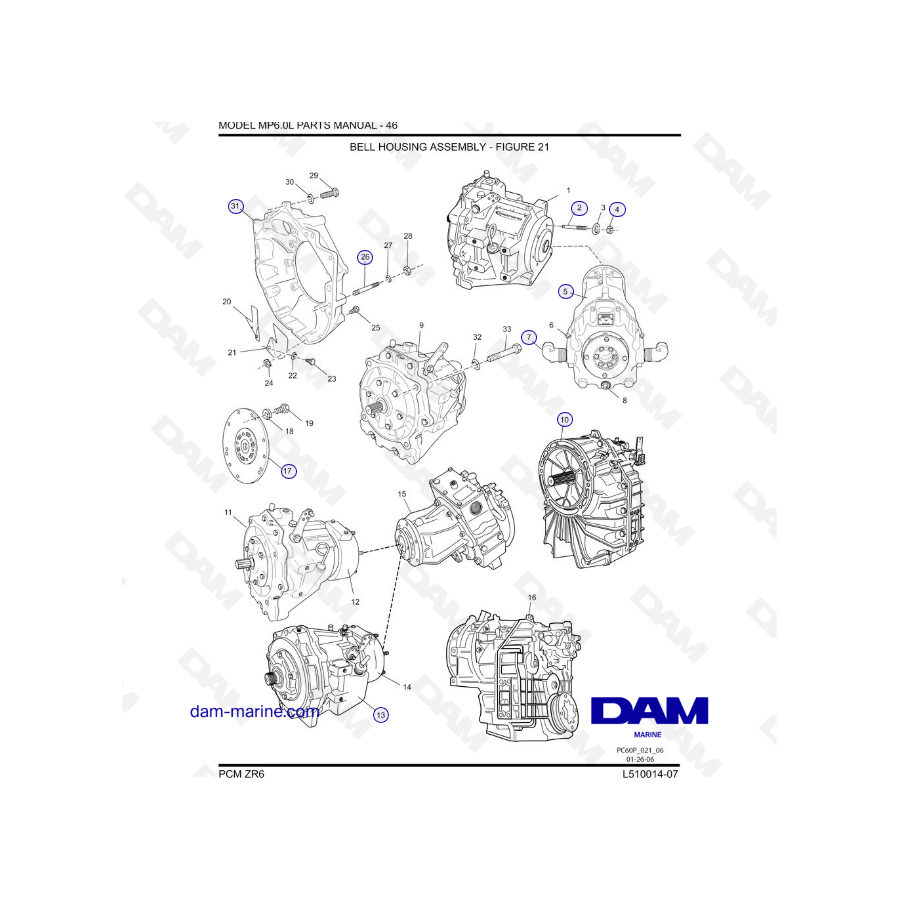 PCM ZR6 07 - Bell housing Assembly