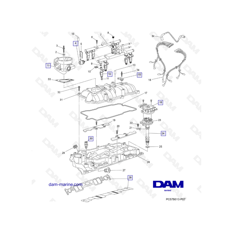 PCM Excalibur 5.7L 02 - Conjunto de bloque de cilindros