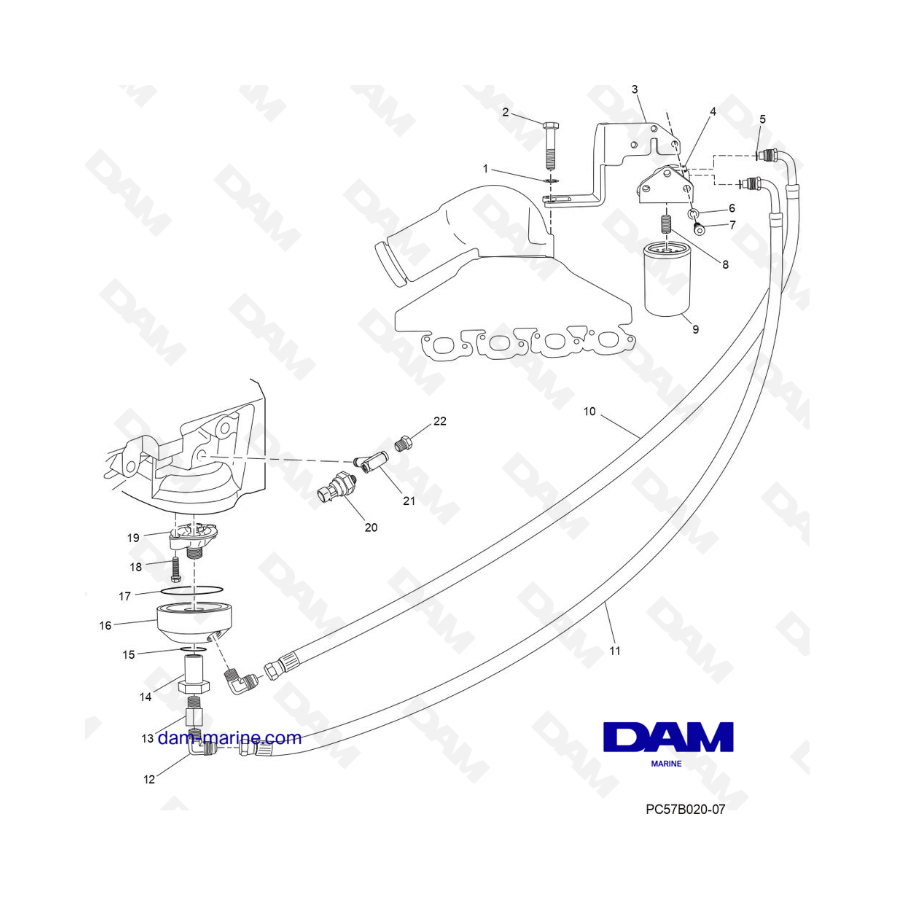 PCM Excalibur 5.7L 02 - Remote oil filter