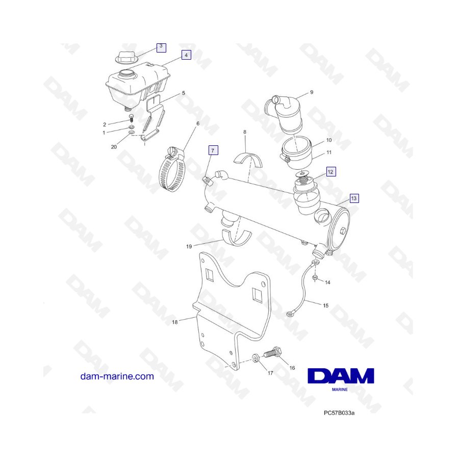 PCM Excalibur 5.7L 02 - Intercambiador de calor y componentes