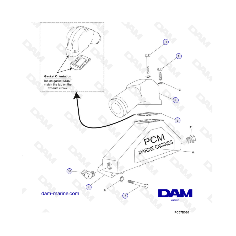 PCM Excalibur 5.7L 02 - Colector de escape