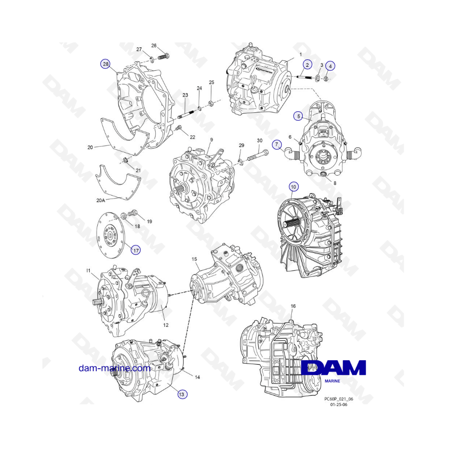 PCM Excalibur 5.7L 02 - Bell housing assembly