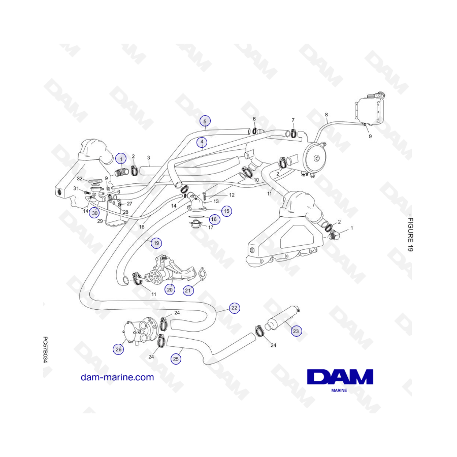 PCM Excalibur 5.7L 02-05 - Fresh water cooling system