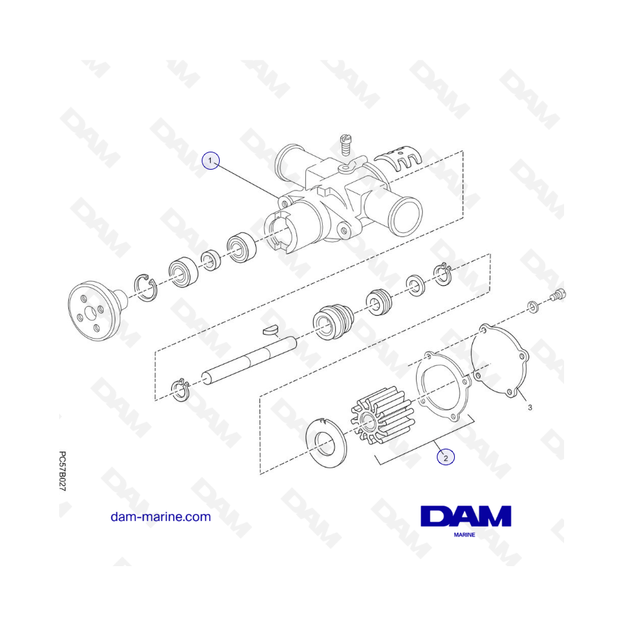 PCM Excalibur 5.7L 02-05 - Bomba refrigeración agua salada