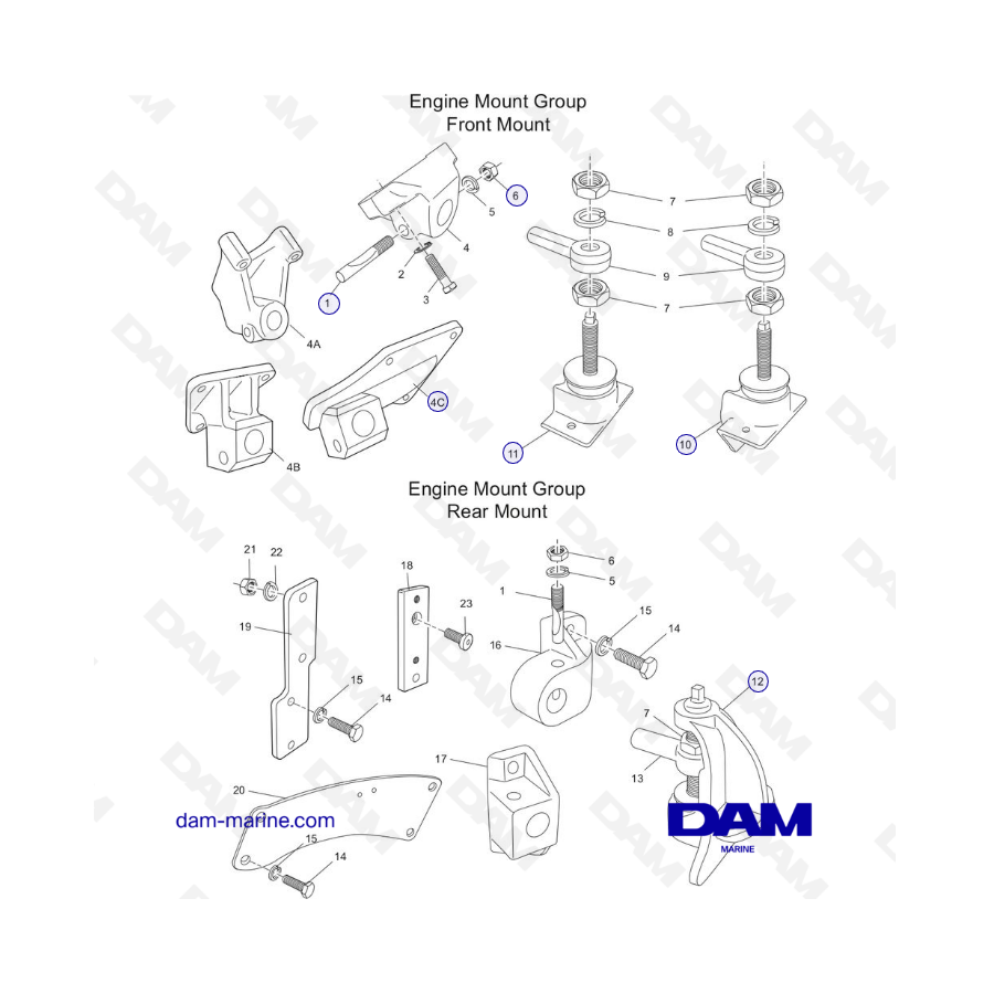 PCM Excalibur 5.7L 02-05 - Engine & transmission mounts