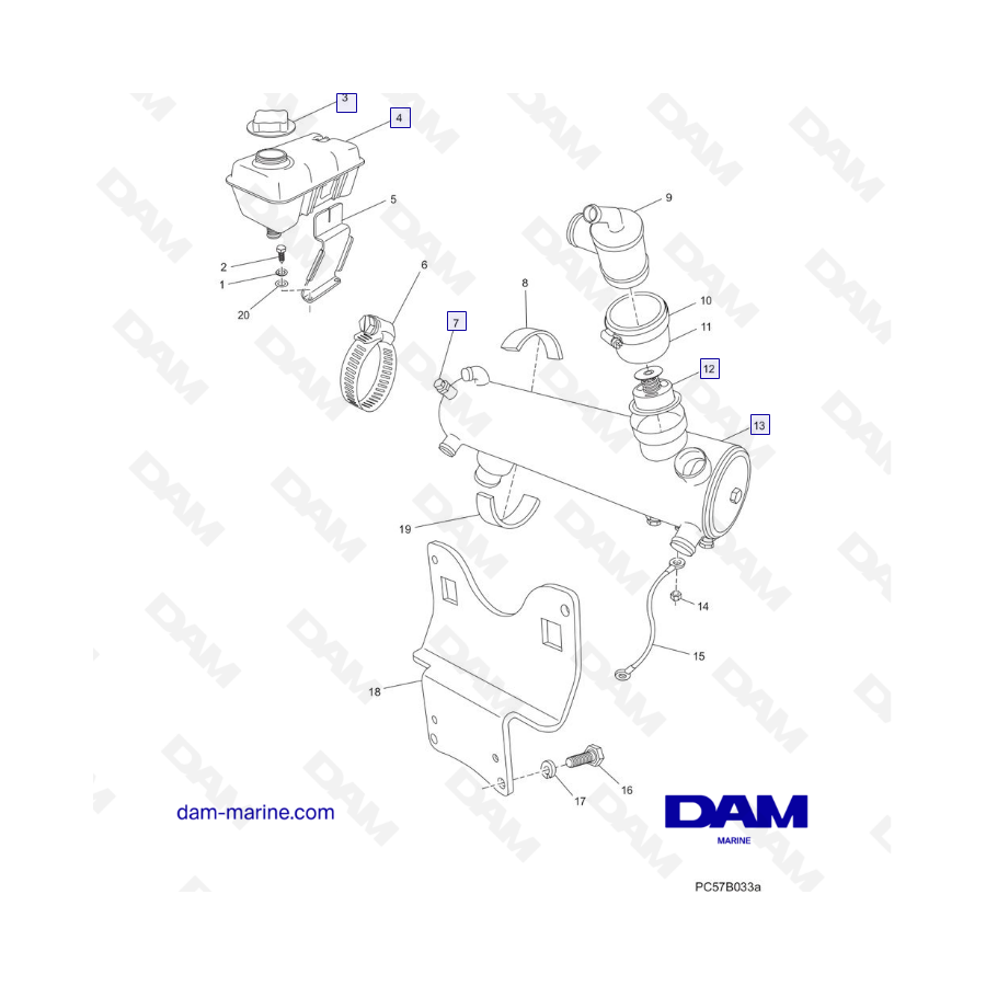 PCM Excalibur 343 - Heat exchanger & components